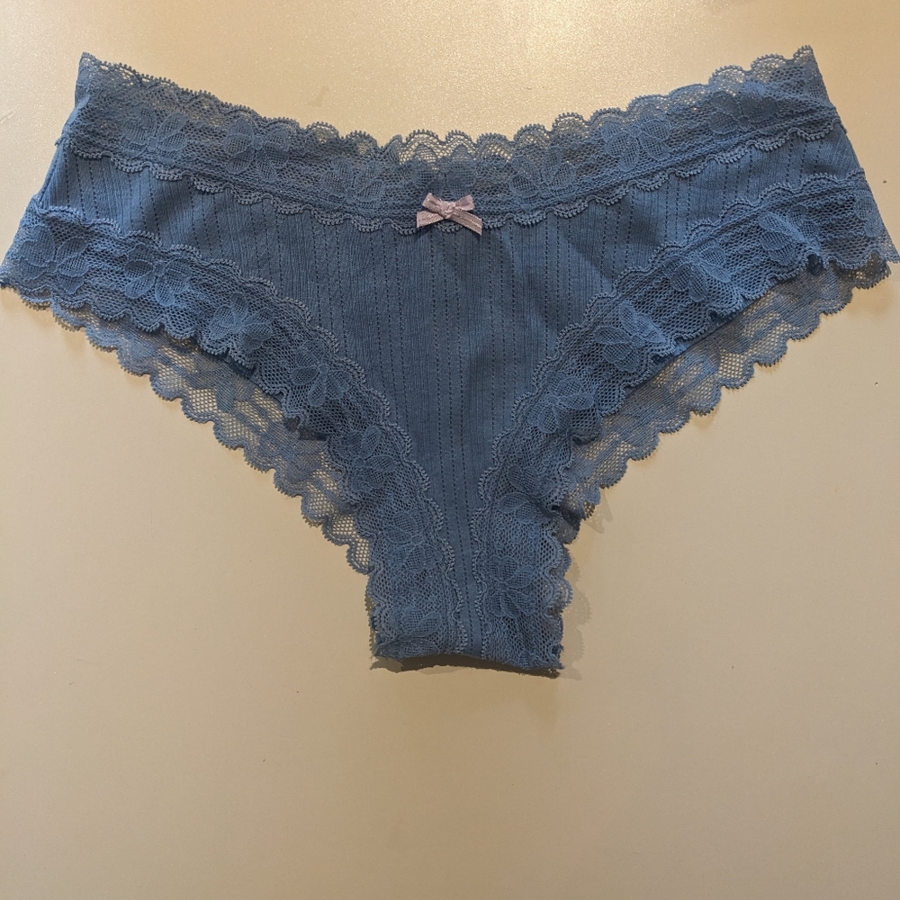 Lace Waist Cotton Pointelle Cheeky Panty